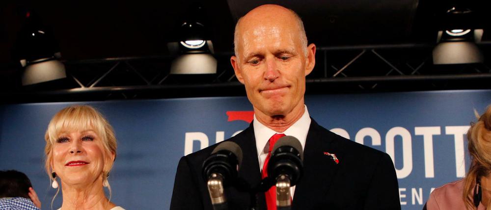 Rick Scott muss noch um den Sieg bei den Midterms 2018 bangen. Das Wahlergebnis ist knapp.