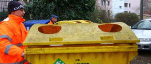 Abholung und Leerung der gelben Wertstofftonne 