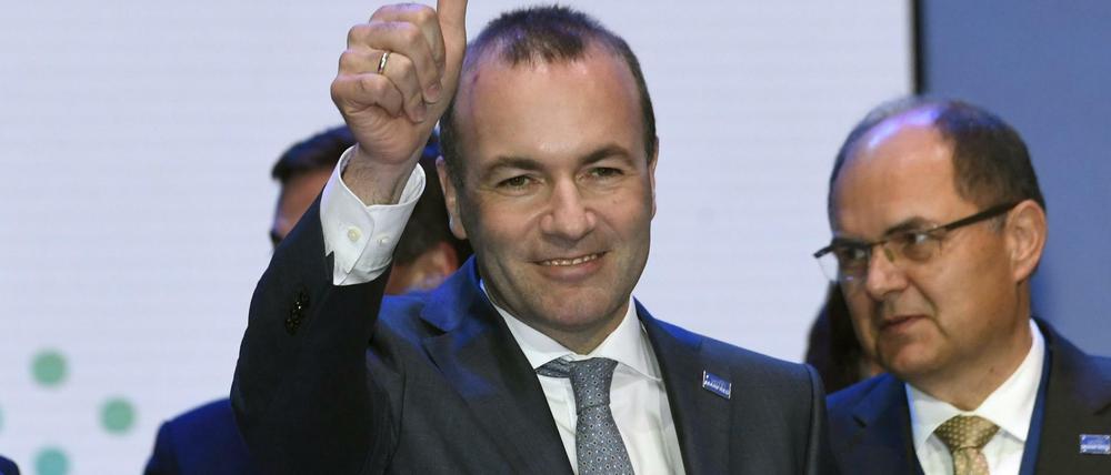 EVP-Spitzenkandidat Manfred Weber (CSU) am Donnerstag in Helsinki.