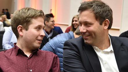 Kevin Kühnert (l), Juso-Bundesvorsitzender, und Lars Klingbeil, SPD-Generalsekretär