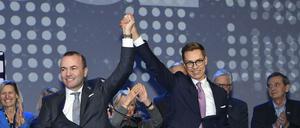 Der CSU-Politiker Manfred Weber (links) hat sich gegen den früheren finnischen Regierungschef Alexander Stubb durchgesetzt.