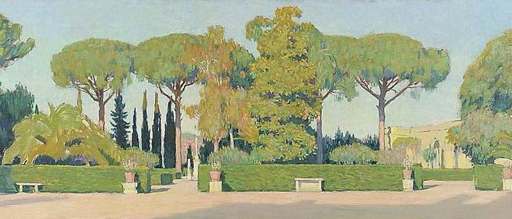Licht. Bei Fabienne Fiacre hängen Georges Leroux’ „Jardins de la villa Medicis“.