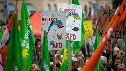 Komplexe Probleme, einfache Slogans. Eine Anti-CSU-Demo in Bayern, Oktober 2018.