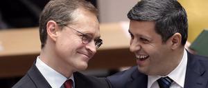 Berlins Regierender Bürgermeister Müller und der SPD-Fraktionsvorsitzende Saleh tauschen gerne Ideen aus.