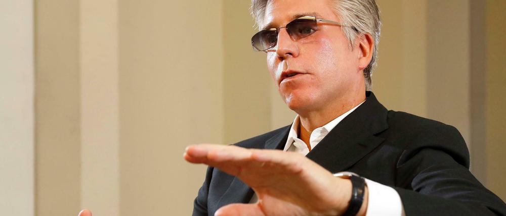 Bill McDermott, Vorstandssprecher von SAP bei einem Interview mit dem Tagesspiegel in Berlin im Mai 2017.
