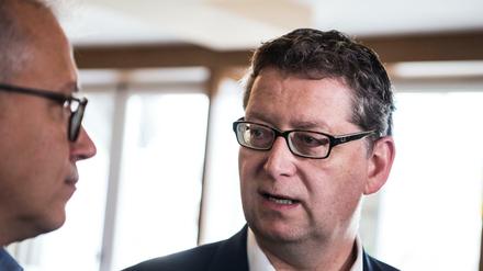 Werden sie doch noch Partner? Thorsten Schäfer-Gümbel, SPD, und Tarek Al-Wazir, Grüne.