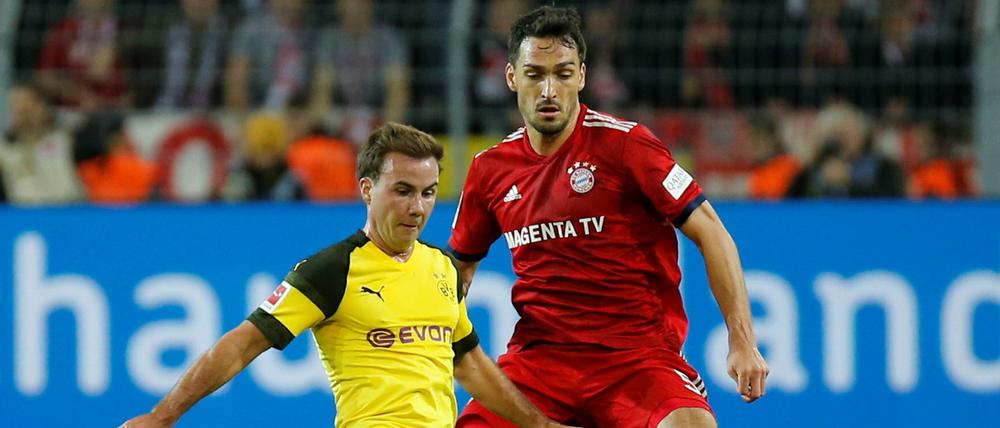 Mats Hummels (r., gegen Dortmunds Mario Götze) war am Samstag weit weg von seiner Bestform.