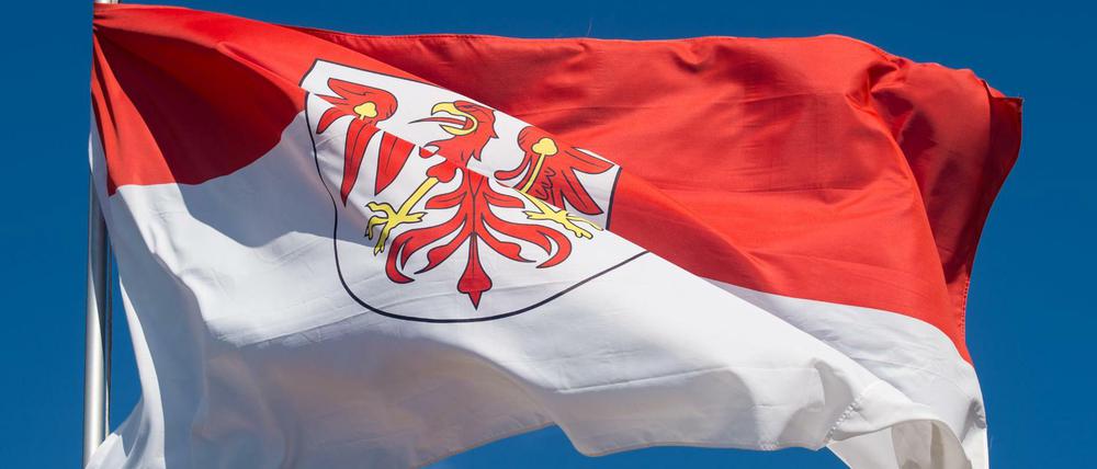 Die Fahne des Bundeslandes Brandenburg.