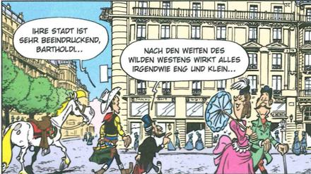 Boulevard statt Prärie. An der Seite des Bildhauers Frédéric-Auguste Bartholdi erkundet Lucky Luke Paris. 