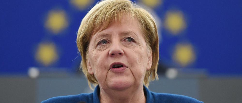 Angela Merkel sprach am Dienstag vor dem Europaparlament.