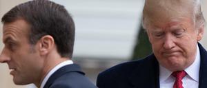 Frankreichs Präsident Emmanuel Macron und sein Gast, US-Präsident Donald Trump 