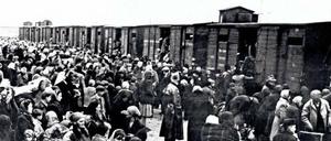 In den Tod. Ankunft ungarischer Juden und Jüdinnen in Auschwitz-Birkenau.