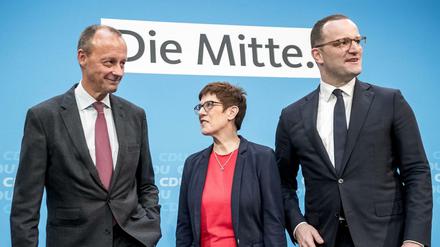 Konkurrieren um den CDU-Vorsitz: Merz, Kramp-Karrenbauer und Spahn 