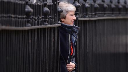Die britische Regierungschefin Theresa May an ihrem Amtssitz an der Downing Street 