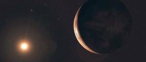 Weltanschauung. Forscher wissen nur, dass ein Planet um Barnards Pfeilstern kreist, wie er aussieht, können sie sich mit künstlerischen Mitteln nur ausmalen.