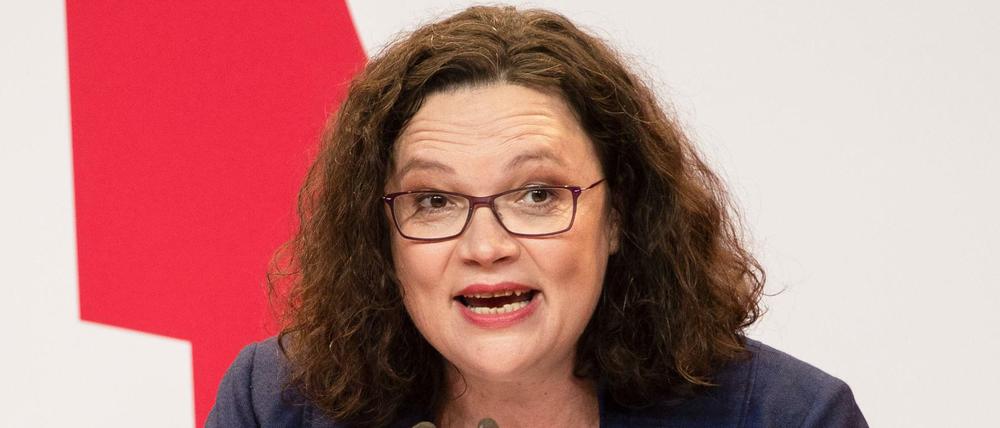 „Wir werden Hartz IV hinter uns lassen", forderte SPD Vorsitzende Andrea Nahles in Berlin.