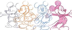 Fließende Linien. Eine Sequenz aus dem Jubiläumsband der Egmont Comic Collection "90 Jahre Micky Maus".