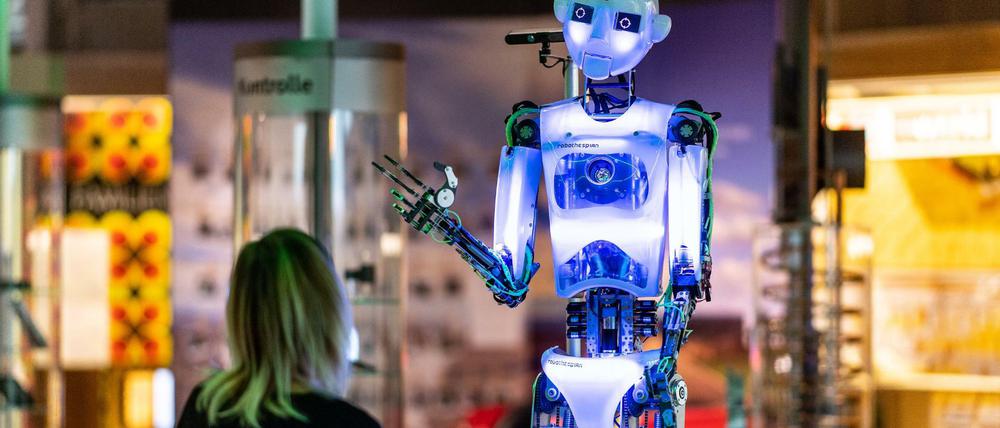 Begegnung mit einem Roboter.