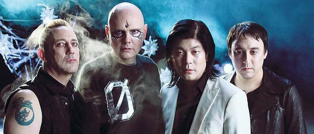 Fast die Originalbesetzung. Billy Corgan (geschminkt), Jimmy Chamberlin, James Iha und Jeff Schroeder (v. l.).