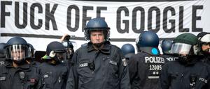 Gegen die Ansiedlung von Google wurde heftig protestiert in Kreuzberg.