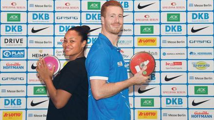 Bald Kontrahenten. Shanice Craft (l.) und Christoph Harting (r.) treten beim Istaf Indoor am 1. Februar gegeneinander an. Das Hallenmeeting findet im nächsten Jahr zum sechsten Mal statt. Schon 6500 Tickets sind bislang verkauft worden.