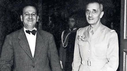 Libanons Premierminister Sami Solh (l.) mit dem französischen Gouverneur General Georges Catroux im Jahr 1943. 