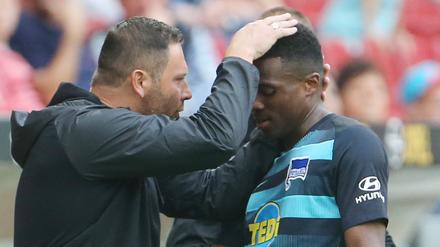 Streicheleinheit. Hertha-Trainer Pal Dardai wird Javairo Dilrosun im nächsten Heimspiel nicht anweisen können.