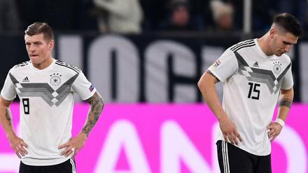 Das deutsche Team um Toni Kroos (Nr. 8, rechts Niklas Süle) ist bei der EM-Qualifikation nicht im stärksten Topf. 