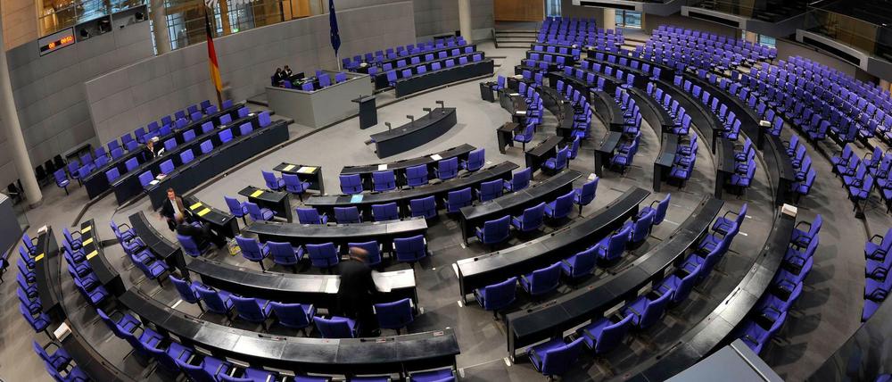 Der Plenarsaal des Deutschen Bundestages.