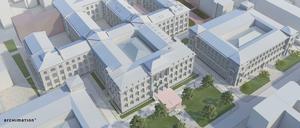 Simulation der geplanten Baumaßnahmen am Naturkundemuseum.