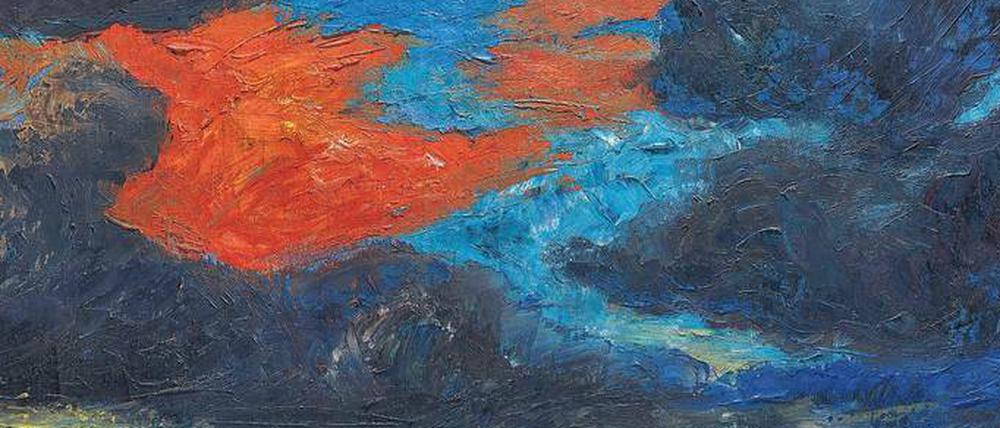 Fleckenwetter. Die Küstenlandschaft hielt Emil Nolde 1929 in dem farbgewaltigen Bild „Herbstwolken, Friesland“ fest.
