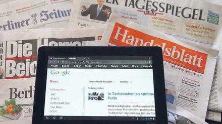 Symbolbild für Zeitungsnachrichten, die von Google News verwertet werden.