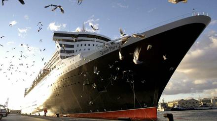 Vergnügungsdampfer XXL. Die Queen Mary 2, eines der größten Kreuzfahrtschiffe der Welt.