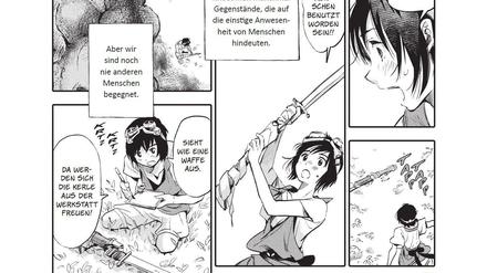 Die Kinder vom Schlammwal: Eine Seite aus „Die Walkinder“.