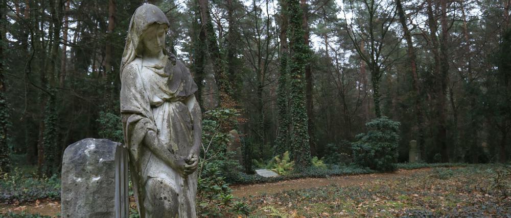 Gräber auf dem Wilmersdorfer Waldfriedhof Stahnsdorf, südwestlich von Berlin.