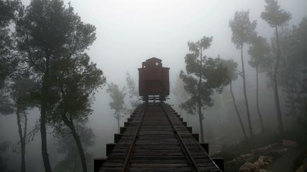 Ein alter Güterwaggon aus Deutschland in der Holocaust-Gedenkstätte Yad Vashem in Jerusalem