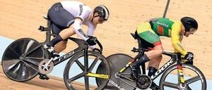 Im Temporausch. Stefan Bötticher (l.) fasziniert am Bahnradsport vor allem die Geschwindigkeit.