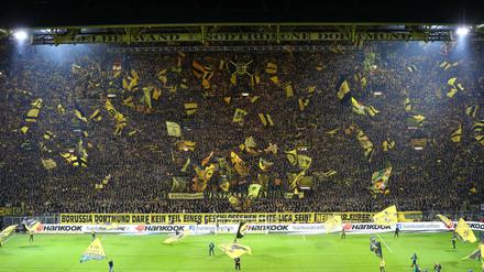 Die Südtribüne in Dortmund - Heimat der BVB-Fans. 
