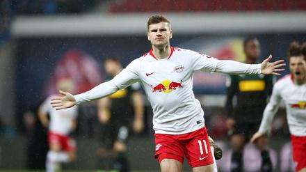 Hier bin ich. Timo Werner erzielte in der ersten Hälfte beide Treffer.