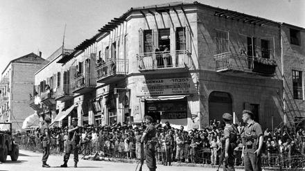 Britische Soldaten in den vierziger Jahren in Jerusalem.
