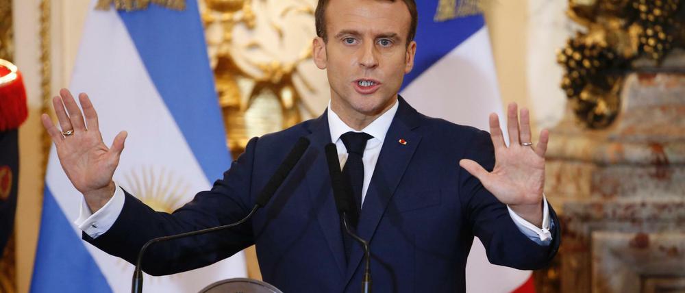 Frankreichs Präsident Emmanuel Macron in Argentinien.