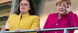 SPD-Chefin Andrea Nahles (l.) und Bundeskanzlerin Angela Merkel im Bundeskanzleramt