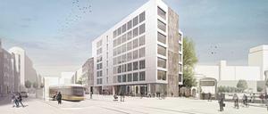 Der Entwurf für das neue Haus des Suhrkamp Verlags an der Torstraße. 2019soll es fertig und bezogen werden. 