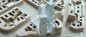 Modell eines Hochhaus-Ensembles am Kurfürstendamm Ecke Joachimsthaler Straße.
