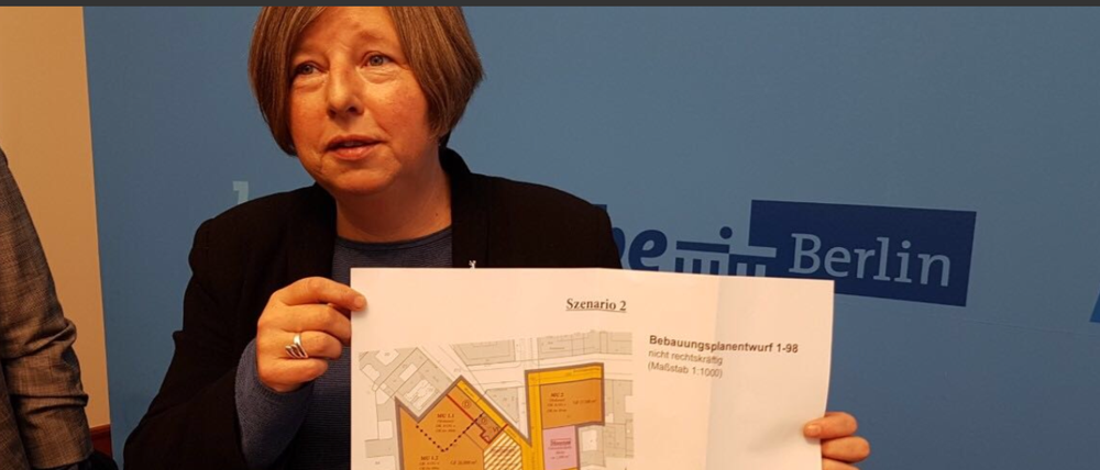 Lompscher zeigt den neuen Plan.