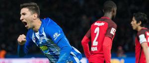 Da kann man sich schon mal freuen. Marko Grujics erstes Bundesliga-Tor für Hertha war gleich mal drei Punkte wert.