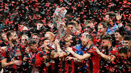 Die Spieler von Atlanta United feierten den MLS-Triumph ausgiebig.