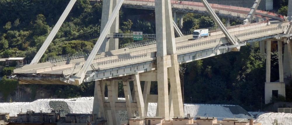 Die Überreste der Morandi-Brücke in Genua