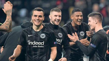 Einer trifft immer. Ante Rebic, Sébastien Haller und Luka Jovic (v. l.) waren keine großen Nummern, als sie vom früheren Stürmer Fredi Bobic nach Frankfurt geholt wurden. 