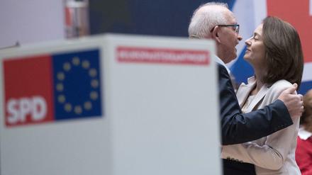 Udo Bullmann, Europa-Abgeordneter und Bundesjustizministerin Katarina Barley 